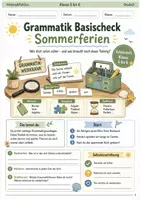 Vorschau - Arbeitsblätter - Grammatik Basischeck Sommerferien Arbeitsheft Klasse 5 bis 6 sicher ins neue Schuljahr - Deckblatt