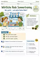 Vorschau - Arbeitsblätter - Wörtliche Rede Sommertraining Arbeitsheft Klasse 5 bis 6 Redezeichen und Begleitsätze sicher anwenden - Deckblatt