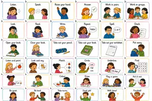 Vorschau - Arbeitsblätter - Bildkarten für den Englischunterricht in der Grundschule Klasse 3–4 | 30 Bildkarten für Arbeitsaufträge, Rituale und Unterrichtssprache - Seite 1