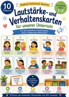 Vorschau - Mal- und Bastelvorlagen - Lautstärke- und Verhaltenskarten Grundschule Klasse 1–2 | 10 Bildkarten für Klassenführung und Unterrichtsregeln - Deckblatt