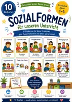 Vorschau - Mal- und Bastelvorlagen - Sozialformen Grundschule Klasse 1–4 | 10 Bildkarten für Einzelarbeit, Partnerarbeit und kooperatives Lernen - Deckblatt