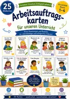 Vorschau - Arbeitsblätter - Arbeitsauftragskarten Grundschule Klasse 1–4 | 25 Bildkarten für klare Arbeitsanweisungen und selbstständiges Lernen - Deckblatt