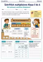 Vorschau - Arbeitsblätter - Schriftlich multiplizieren Klasse 5 bis 6 - Deckblatt