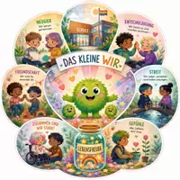 Vorschau - Mal- und Bastelvorlagen - Thema "Zusammen" mit Stundenentwurf. - Deckblatt