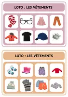 Aperçu - Jeux - Loto - Les vêtements - Maternelle - Page 1