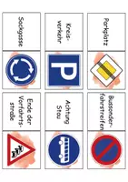Vorschau - Mal- und Bastelvorlagen - Domino Verkehrsschilder / Verkehrszeichen - Bastelvorlage - DaZ/DaF / Deutsch (Wortschatz) - Seite 3