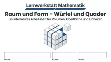 Vorschau - Arbeitsblätter - Volumen Würfel und Quader Arbeitsheft PLUS Lernposter - Seite 1