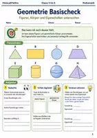 Vorschau - Arbeitsblätter - Geometrie Basischeck Arbeitsheft Klasse 5 bis 6 - Deckblatt