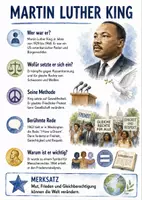 Vorschau - Arbeitsblätter - Lernposter + Arbeitsblätter zum Thema "Martin Luther King" + Lösung & MP3 + Mindmap + Infografik - Deckblatt