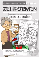 Vorschau - Arbeitsblätter - "Zeitformen": Lesen und malen (Präsens | Präteritum | Perfekt) - Deckblatt
