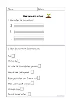 Vorschau - Arbeitsblätter - Lernzielkontrolle Satzzeichen - Klasse 2 - Seite 1