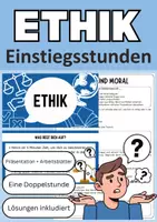 Vorschau - Arbeitsblätter - Ethik Einstieg 9. Schulstufe Österreich | Ethik und Moral Grundlagen mit Arbeitsblättern, Präsentation & Unterrichtsplanung - Deckblatt