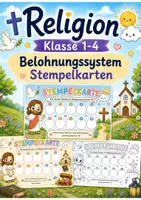 Vorschau - Mal- und Bastelvorlagen - Stempelkarten für den Religionsunterricht ⏐Belohnungskarten zum Ausdrucken (Farbe & Ausmalversion) - Deckblatt