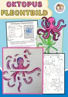 Vorschau - Arbeitsblätter - Oktopus-Flechtbild, Kreatives Zeichenprojekt, Klasse 5–7, Kunst in der Sek 1 - Deckblatt