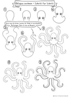 Vorschau - Arbeitsblätter - Oktopus-Flechtbild, Kreatives Zeichenprojekt, Klasse 5–7, Kunst in der Sek 1 - Seite 2