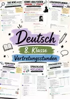 Vorschau - Stundenentwürfe - Deutsch Vertretungsstunden Klasse 8 | 10 Arbeitsblätter - Deckblatt