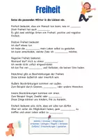 Vorschau - Arbeitsblätter - Lückentext Freiheit - Deckblatt