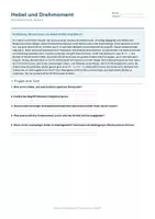 Vorschau - Arbeitsblätter - Arbeitsblatt Physik Klasse 9 - Hebel und Drehmoment - Deckblatt