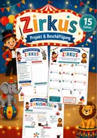 Vorschau - Spiele - Zirkus - 15 kreative Projekt- & Beschäftigungsseiten für Ferienbetreuung, Hort, OGS & Ganztag - Deckblatt