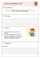 Vorschau - Stundenentwürfe - Deckblatt - Forscherprotokoll "Räumliches Sehen" aus dem Materialpaket "Sinne Experiment-Paket" - Seite 2