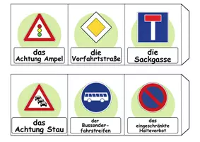 Vorschau - Mal- und Bastelvorlagen - Leporello/Faltbuch mit Artikel - Thema Verkehrsschilder / Verkehrszeichen (Klasse 1 und 2) - Seite 2