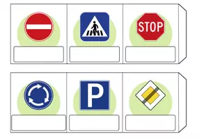 Vorschau - Mal- und Bastelvorlagen - Leporello/Faltbuch mit Artikel - Thema Verkehrsschilder / Verkehrszeichen (Klasse 1 und 2) - Seite 3