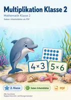 Vorschau - Arbeitsblätter - Multiplikation Klasse 2 | Mathematik Klasse 2 | 7 Arbeitsblätter als PDF - Deckblatt