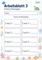 Vorschau - Arbeitsblätter - Multiplikation Klasse 2 | Mathematik Klasse 2 | 7 Arbeitsblätter als PDF - Seite 3