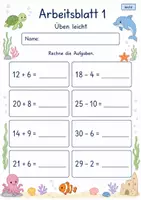 Vorschau - Arbeitsblätter - Rechnen üben bis 100 | Mathematik Klasse 2 | 7 Arbeitsblätter als PDF - Seite 1
