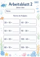 Vorschau - Arbeitsblätter - Rechnen üben bis 100 | Mathematik Klasse 2 | 7 Arbeitsblätter als PDF - Seite 2