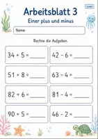 Vorschau - Arbeitsblätter - Plus und Minus üben bis 100 | Mathematik Klasse 2 | 7 Arbeitsblätter als PDF - Seite 3