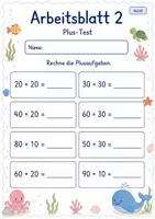 Vorschau - Arbeitsblätter - Mathetest Zahlenraum 100 | Mathematik Klasse 2 | 7 Arbeitsblätter als PDF - Seite 2