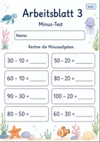 Vorschau - Arbeitsblätter - Mathetest Zahlenraum 100 | Mathematik Klasse 2 | 7 Arbeitsblätter als PDF - Seite 3