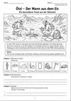 Vorschau - Arbeitsblätter - Steinzeit Klasse 5/6: Ötzi - Seite 1
