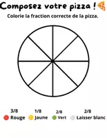 Aperçu - Matériel pour travaux manuels / dessin - Pizza Fractions – Activités sur les Fractions à Imprimer | Fraction Craft | Mathématiques | No Prep | PDF - Page 3