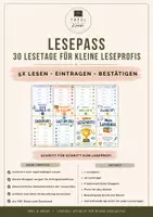 Vorschau - Arbeitsblätter - Lesepass Grundschule | 30 Lesetage | Mini-Faltheft - Deckblatt