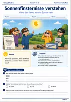 Vorschau - Arbeitsblätter - Sonnenfinsternisse verstehen Arbeitsheft Klasse 5 bis 6 - Deckblatt