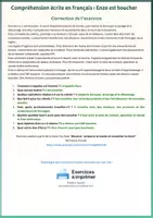 Aperçu - Feuilles d'exercices - Compréhension écrite FLE A1-B2 : Enzo est boucher (Métiers et vocabulaire professionnel) - Page 1