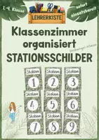Vorschau - Bildkarten - Lehrerkiste - Klassenzimmer organisiert | Stationsschilder Dschungel-Klasse - Deckblatt