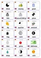 Vorschau - Fördermaterial/Inklusion - Englisch Flashcards: Maße & Geld - Seite 1