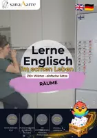 Vorschau - Fördermaterial/Inklusion - Englisch Flashcards: Räume - Deckblatt