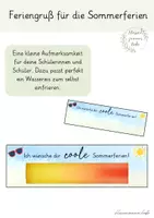 Vorschau - Mal- und Bastelvorlagen - Sommerferien-Grüße - Deckblatt