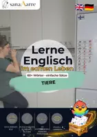 Vorschau - Fördermaterial/Inklusion - Englisch Flashcards: Tiere - Deckblatt