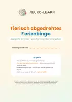 Vorschau - Spiele - Sommerferien Bingo Grundschule & Ferienbetreuung auch für ADHS, Autismus & LRS geeignet - Deckblatt