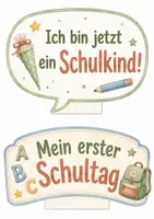 Vorschau - Mal- und Bastelvorlagen - Einschulungsfeier Fotoprops - Seite 1