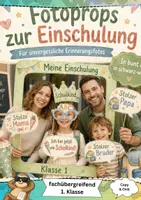 Vorschau - Mal- und Bastelvorlagen - Einschulungsfeier Fotoprops - Deckblatt
