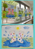 Vorschau - Stundenentwürfe - Kunst Grundschule: Pfützensprung – Wasserfarben, Collage & Gummistiefel | Vorlagen, Anleitung & Beispielbilder (Klasse 1–4) Jahreszeiten - Seite 3