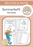 Vorschau - Arbeitsblätter - Sommerheft für die Vorschule | Deutsch & Mathematik Übungen für Vorschulkinder - Deckblatt