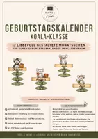 Vorschau - Poster - Geburtstagskalender Koala-Klasse | 12 Monatsseiten - Deckblatt
