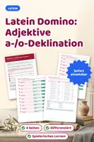 Vorschau - Spiele - Latein Domino: Adjektive a-/o-Deklination - Deckblatt